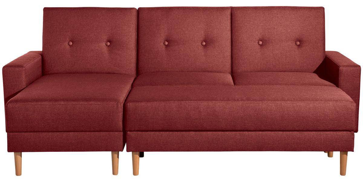 Eckschlafsofa Just Cool - Rot/Erlefarben, Design, Textil (230/93/152cm) - Max Winzer