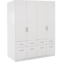 Drehtürenschrank M. Schubladen 181cm Celle, Weiß - Weiß Hochglanz/Weiß, MODERN, Holz (181/197/54cm)