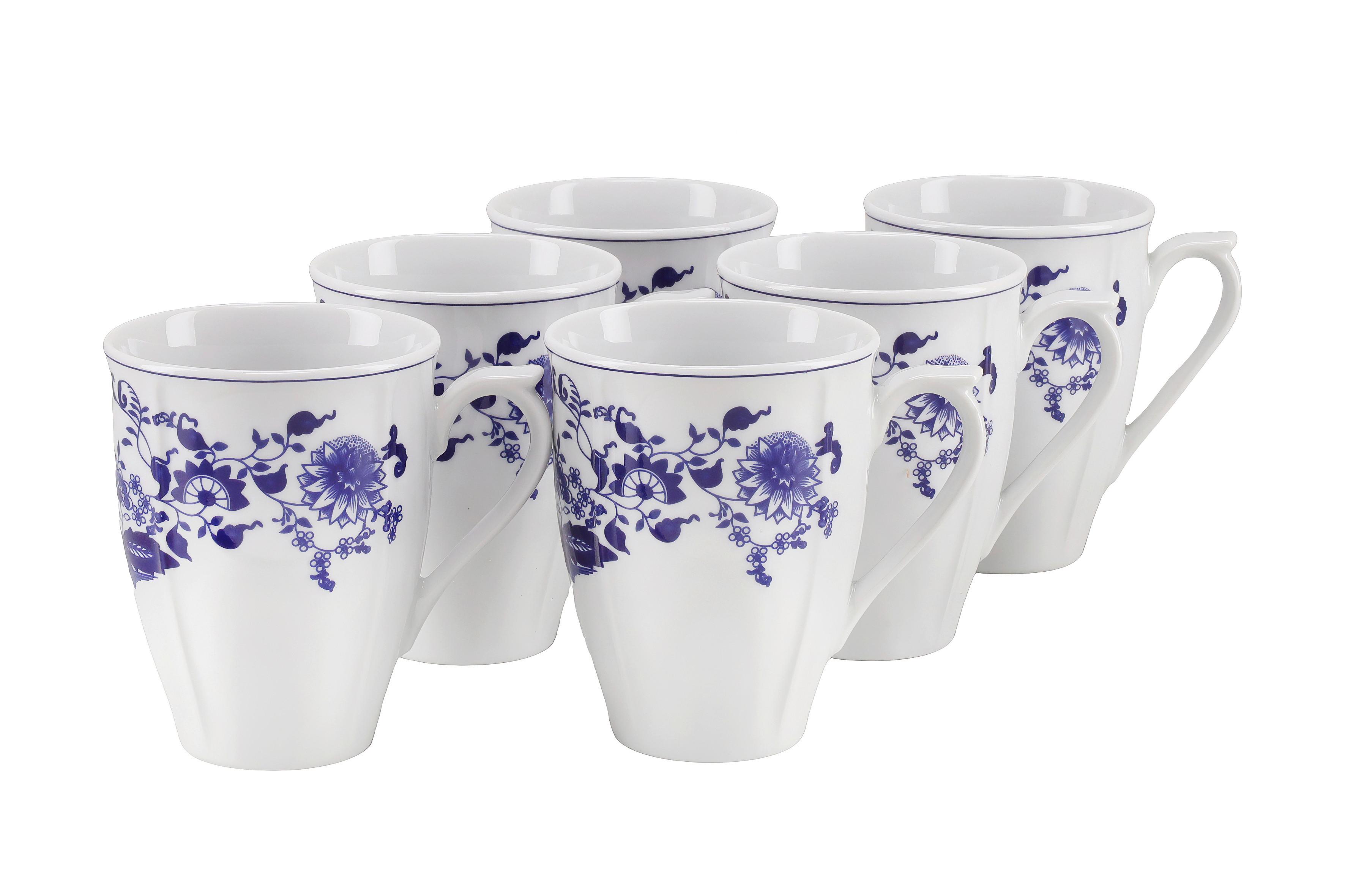 Tassenset Blau/Weiß Flora 300 ml