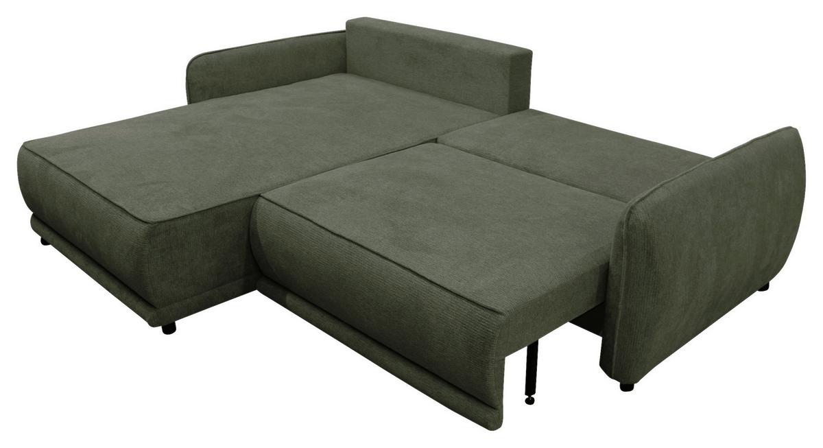 Ecksofa Fresh Grün 195x264 cm - Beige/Schwarz, Design, Textil (195/264cm) - MID.YOU