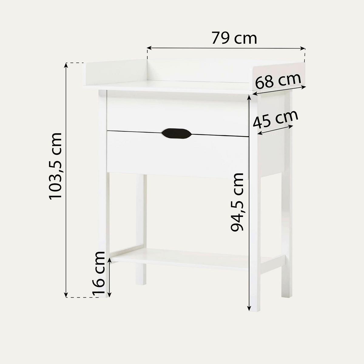 Wickelkommode Isabella Weiß, B: 79 Cm - Weiß, MODERN, Holz/Holzwerkstoff (79/103,5/68cm) - MID.YOU
