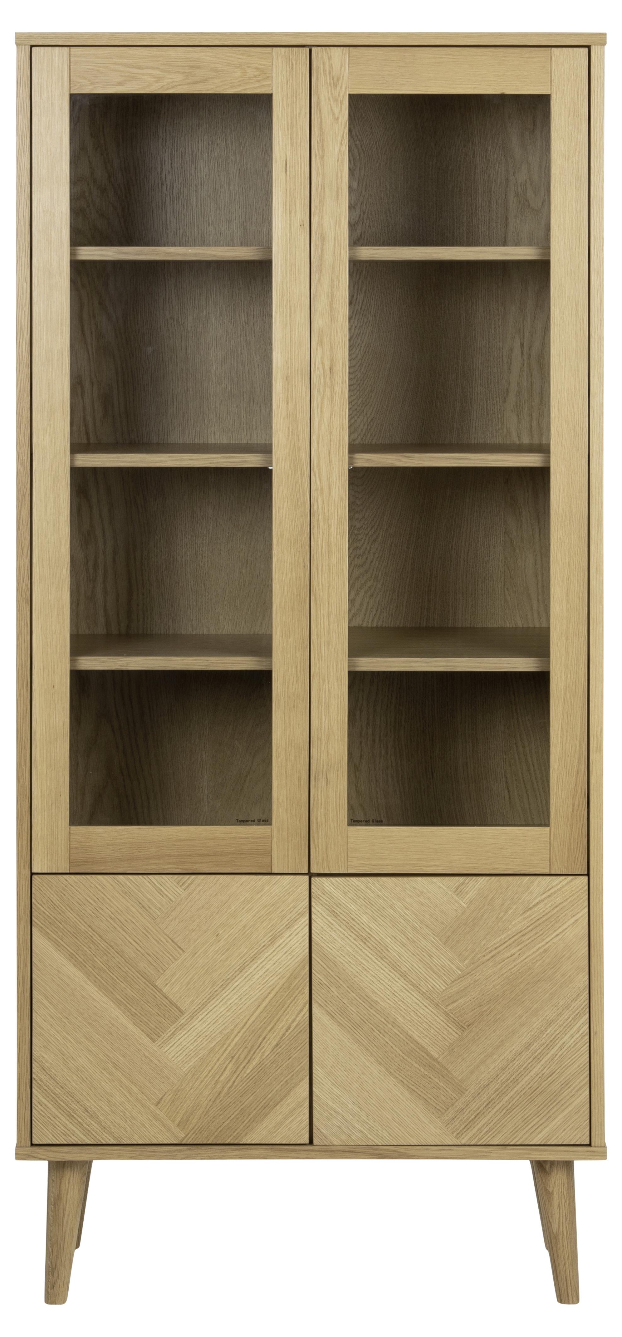 Zweitürige Vitrine aus Holzdekor