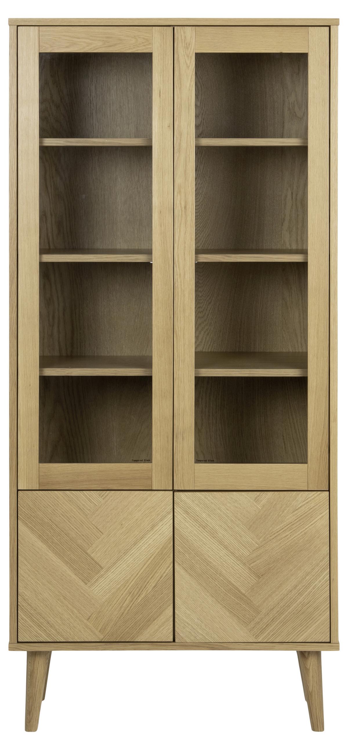 Vitrína NAGANO - číra/farba duba, Konventionell, drevo/kompozitné drevo (80/178/37cm) - MID.YOU