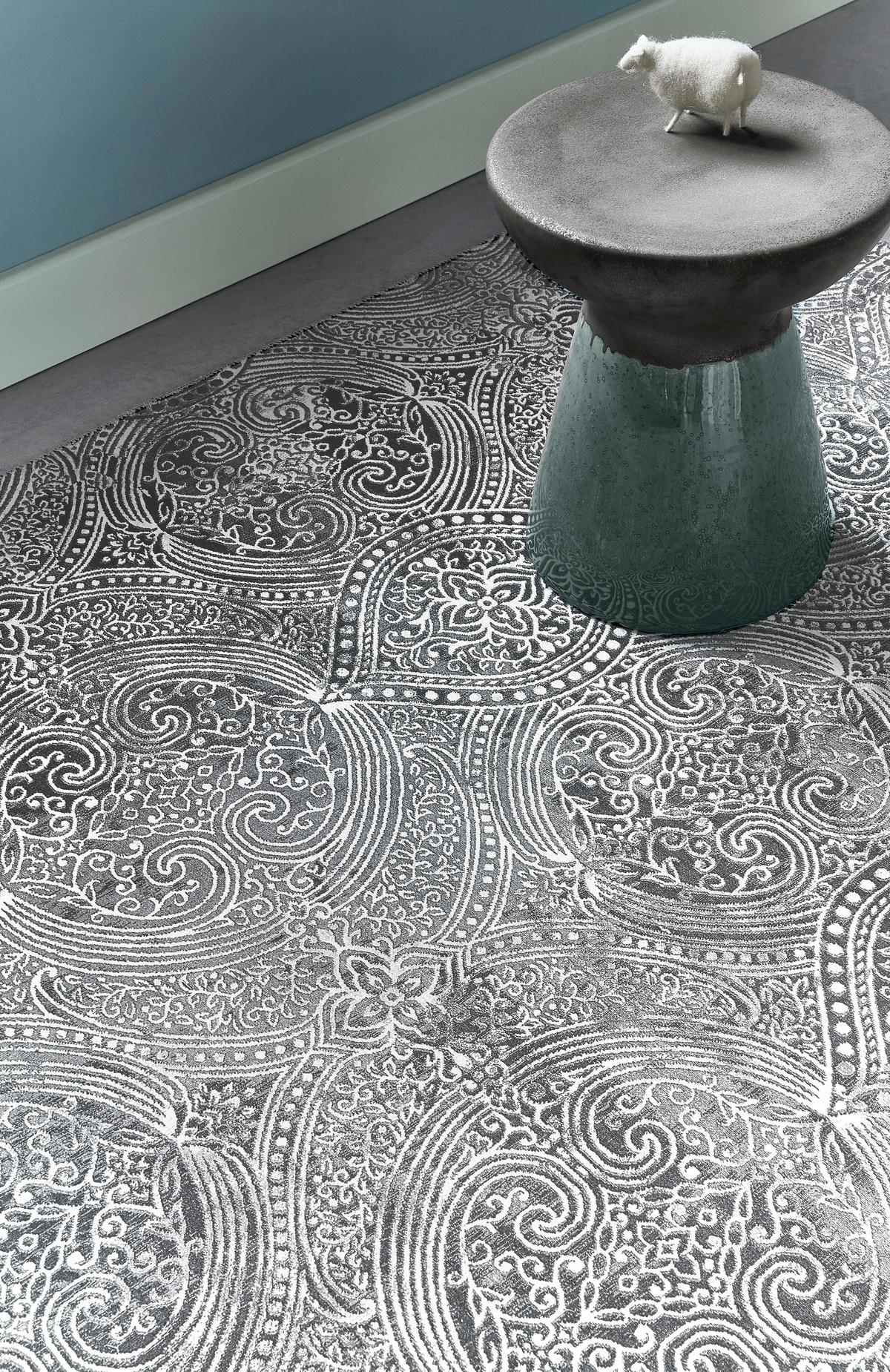 Webteppich Grace Grau 190x290 cm - Grau, Design, Textil (190/290cm) - WECON HOME