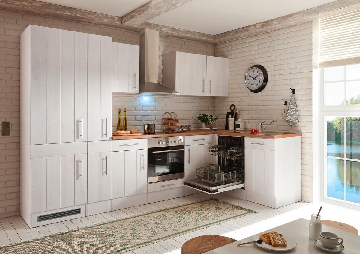 Eckküche Premium mit Geräten 310x172 cm Weiß Landhaus - Eichefarben/Weiß, ROMANTIK / LANDHAUS, Holzwerkstoff (310/172cm) - Respekta