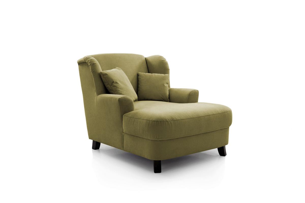 XXXL-Sessel Asado dunkelgrün teilmassiv, B: 109 cm - Dunkelgrün/Dunkelbraun, MODERN, Holzwerkstoff/Textil (109/104/145cm) - Sit & More