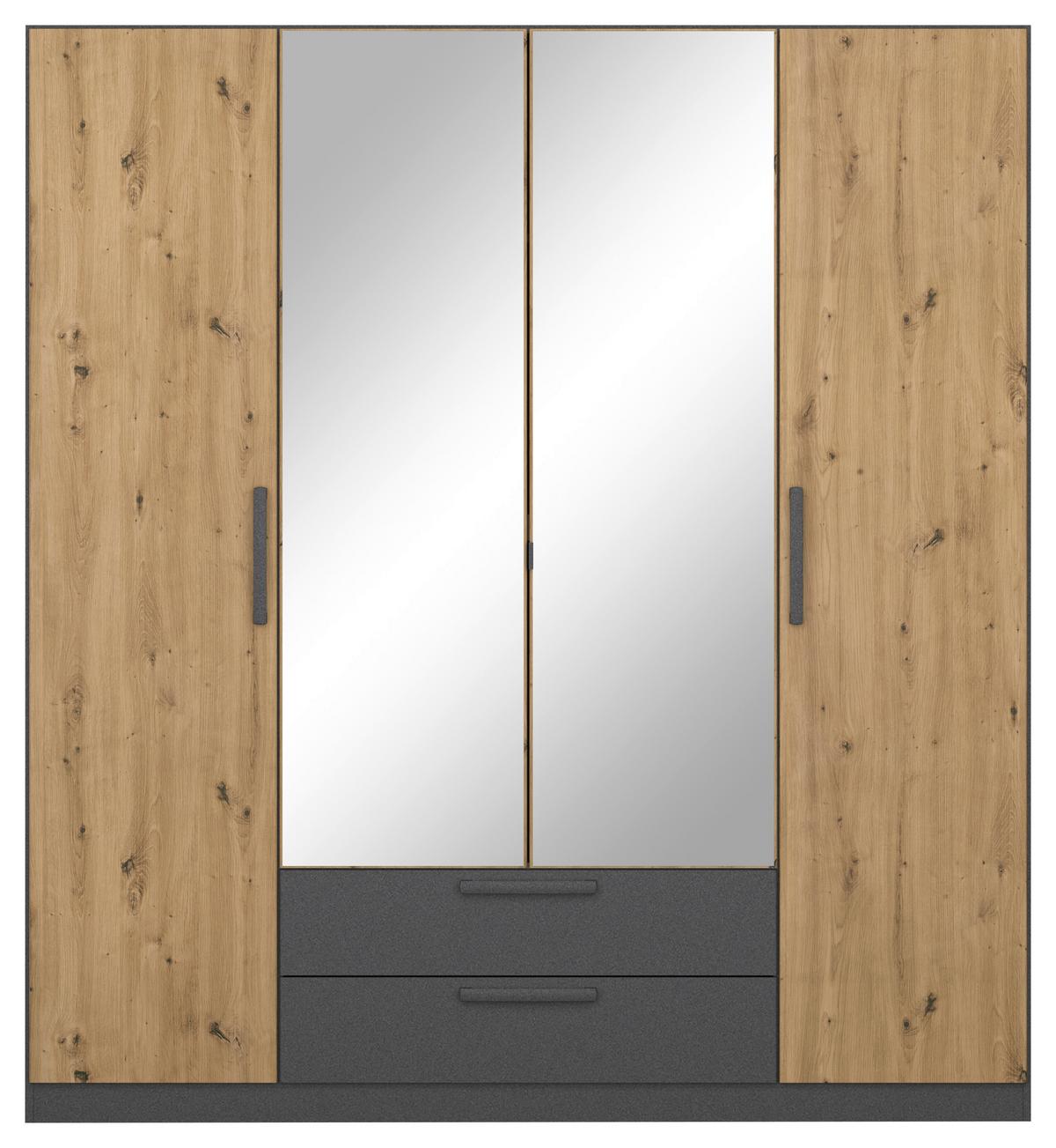 Drehtürenschrank Style-Up Eiche Artisan/Grau B: 181cm - Eiche Artisan/Grau, MODERN, Holzwerkstoff (181/197/54cm) - Rauch Möbel