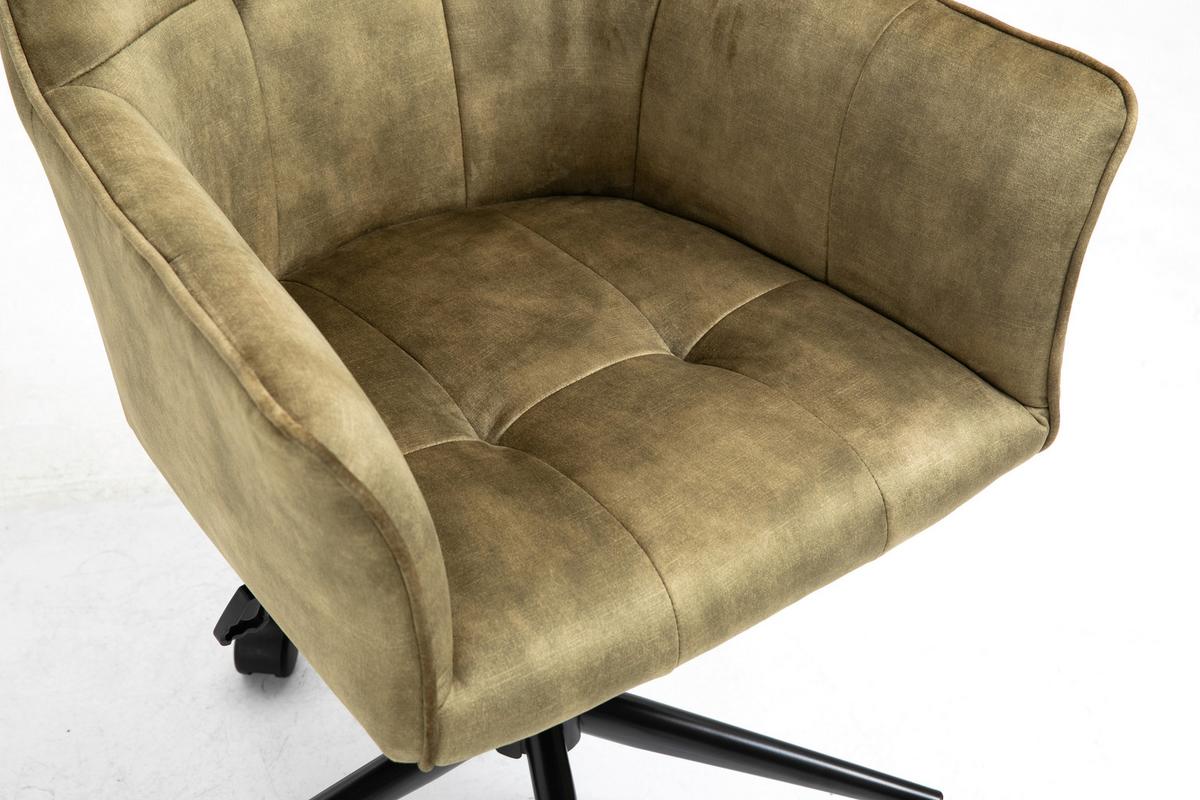 Drehstuhl Kipper - Schwarz/Olivgrün, MODERN, Kunststoff/Textil (60/90/61cm) - Livetastic