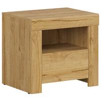 Nachtkästchen Eiche Dekor H: 50,5 cm Holten - Eichefarben/Weiß, MODERN, Holzwerkstoff (54,5/50,5/42cm) - MID.YOU