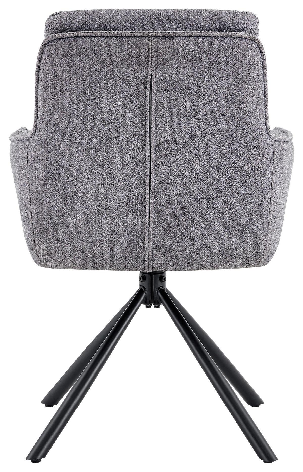 Armlehnstuhl Luce Grau/Schwarz B: 60 cm - Schwarz/Grau, MODERN, Textil/Metall (60/89/67cm) - MID.YOU