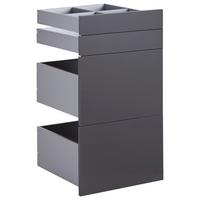 Schubladeneinsatz Unit Anthrazit B: 45,3 cm 4 Fächer - Anthrazit, MODERN, Holzwerkstoff (45,3/83/47cm) - Ondega