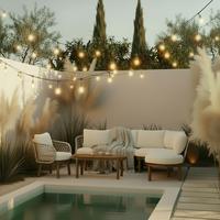 TERASOVÁ SEDACIA SÚPRAVA BELAYA - sivá/biela, Modern, kov/drevo (244/205cm) - Bessagi Garden