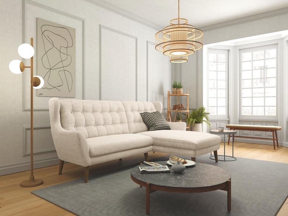 Ecksofa Henry Silberfarben S: 173x250 cm - Eichefarben/Silberfarben, KONVENTIONELL, Textil (173/250cm) - Trendmanufaktur