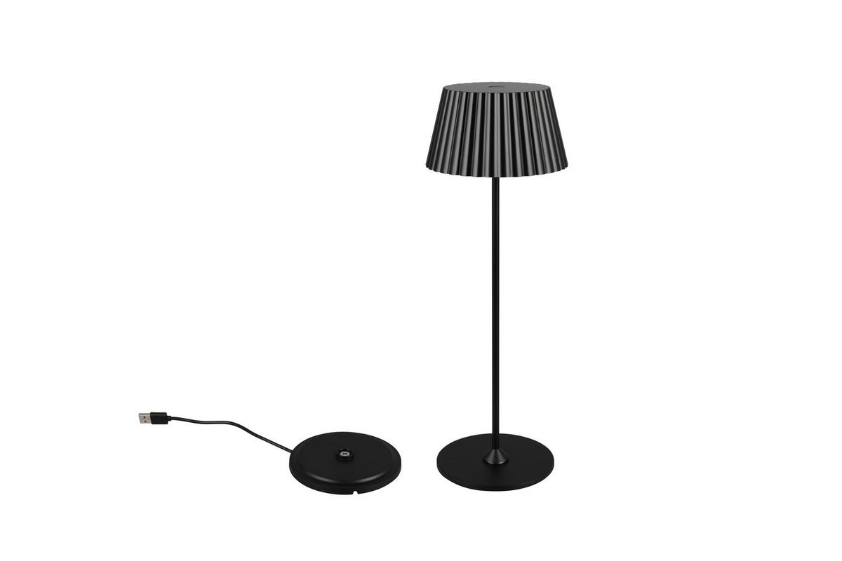 Akku-Tischleuchte R57706132 Suarez - Schwarz, KONVENTIONELL, Metall (13,5/39,1cm)