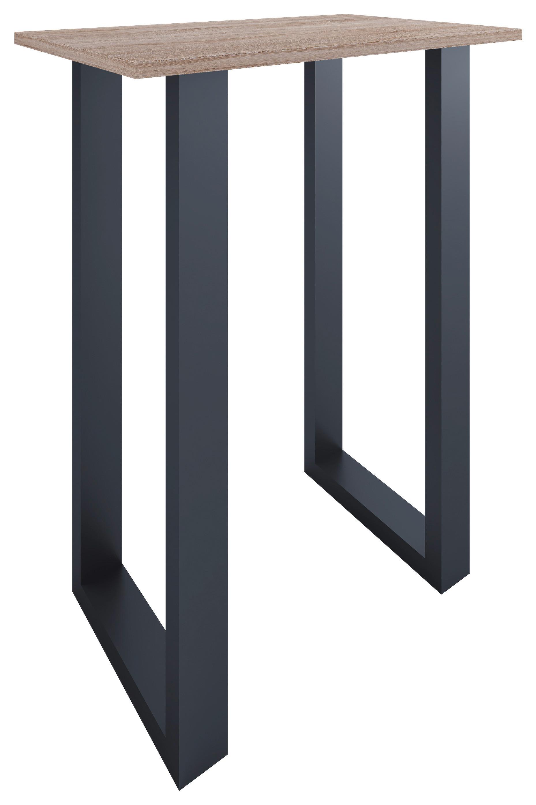 Bartisch Xona B 80x50 - Eichefarben/Schwarz, KONVENTIONELL, Holzwerkstoff/Metall (80/102/50cm)