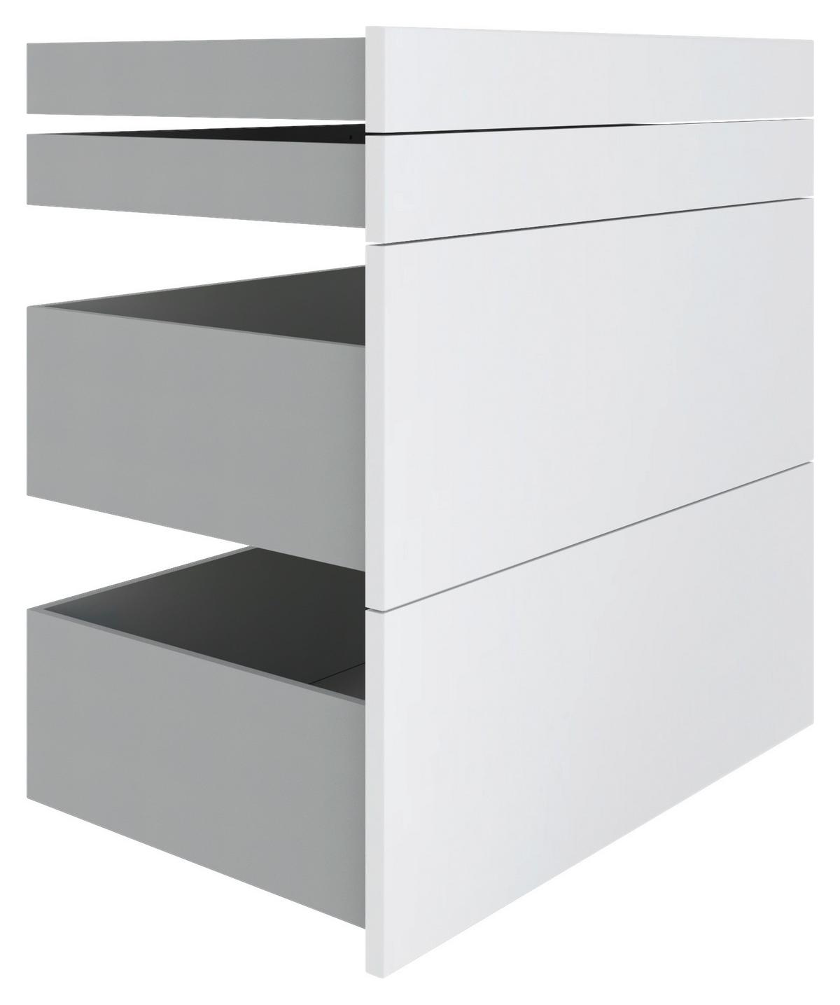 Schubladeneinsatz Unit Weiß B: 91 Cm 4 Fächer - Weiß Hochglanz, MODERN, Holzwerkstoff (91/83/47cm) - Ondega