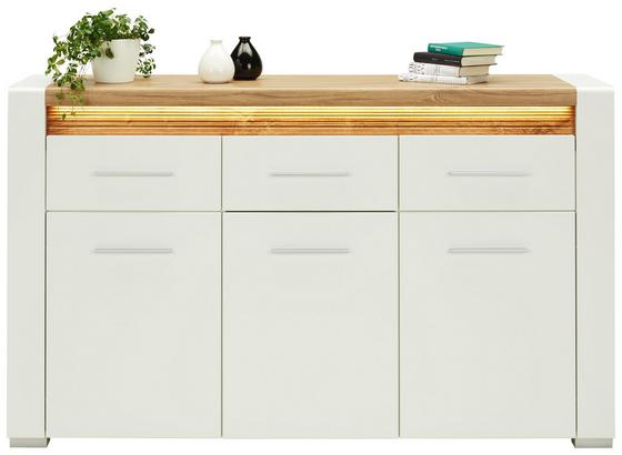 Komoda Sideboard Leonardo - farby dubu/biela, Moderný, kompozitné drevo (160/96,5/40cm) - Modern Living Komoda Sideboard Leonardo - farby dubu/biela, Moderný, kompozitné drevo (160/96,5/40cm) - Modern Living
