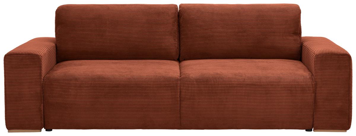 Schlafsofa Vouge Kupferfarben Bettkasten, B: 255 Cm - Buchefarben/Schwarz, KONVENTIONELL, Textil (255/86/123cm) - Livetastic