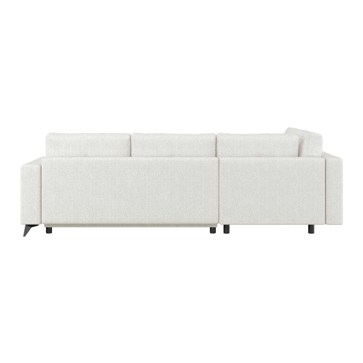 Ecksofa mit Schlaffunktion & Bettkasten Texas Creme - Creme/Schwarz, KONVENTIONELL, Holz (203/259cm)