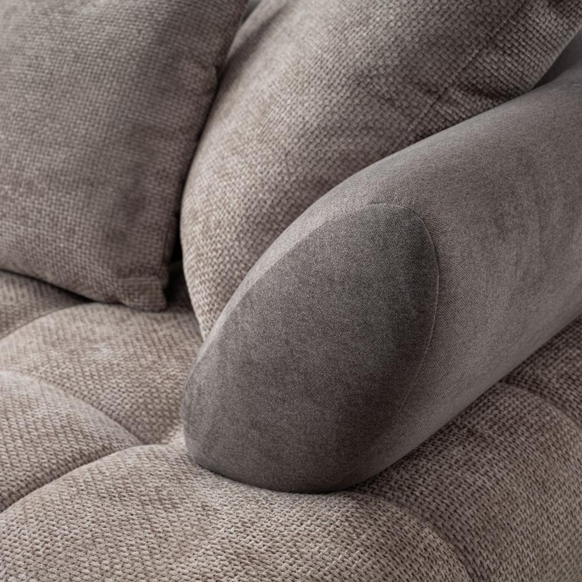 LARGO, levá, šedohnědá, potřeba šířky dveří 90 cm - černá/šedohnědá, Moderní, kov/textil (184/262cm)