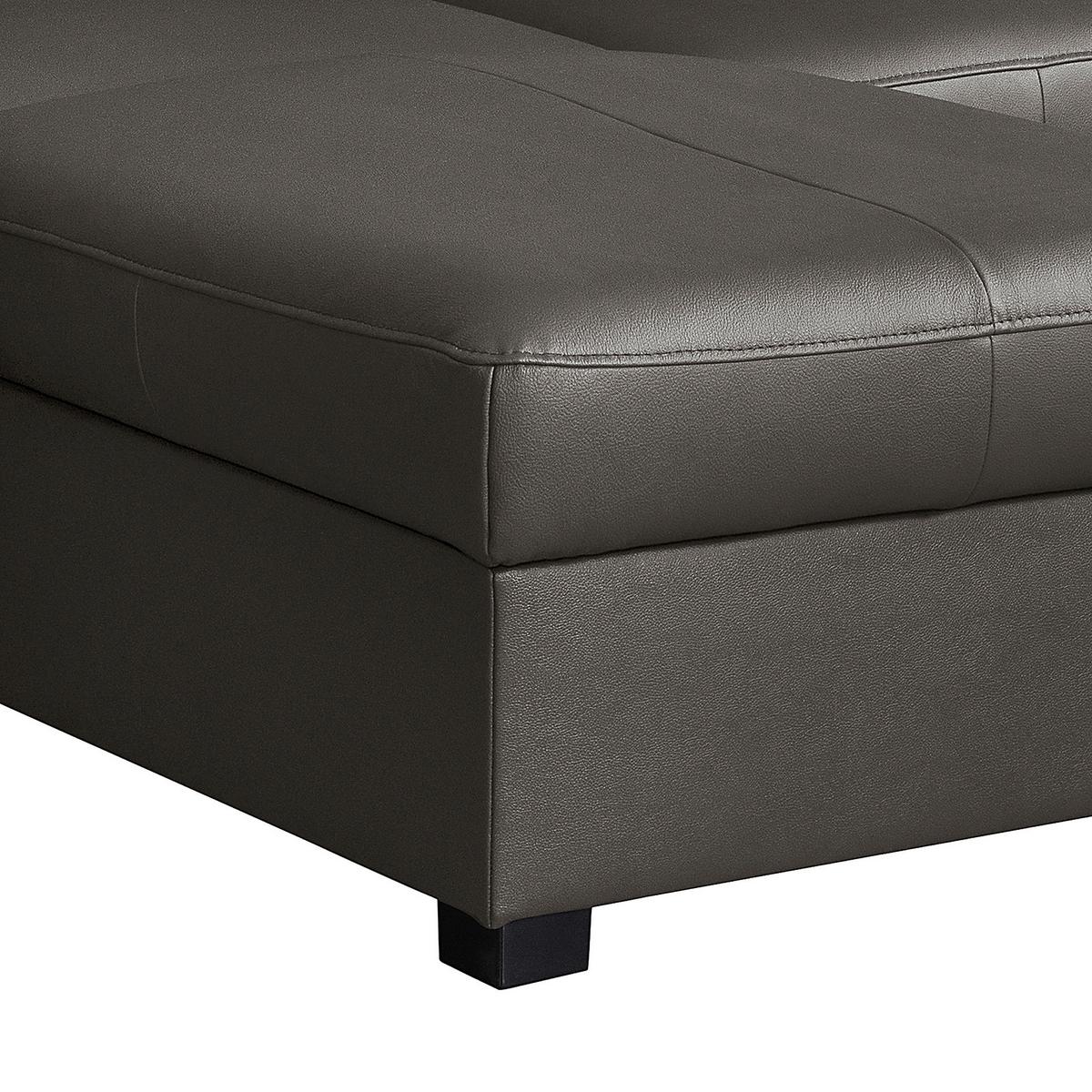 Ecksofa Tilo Dunkelbraun S: 168 cm - Dunkelbraun/Schwarz, Design, Leder/Textil (168/227cm) - Livetastic