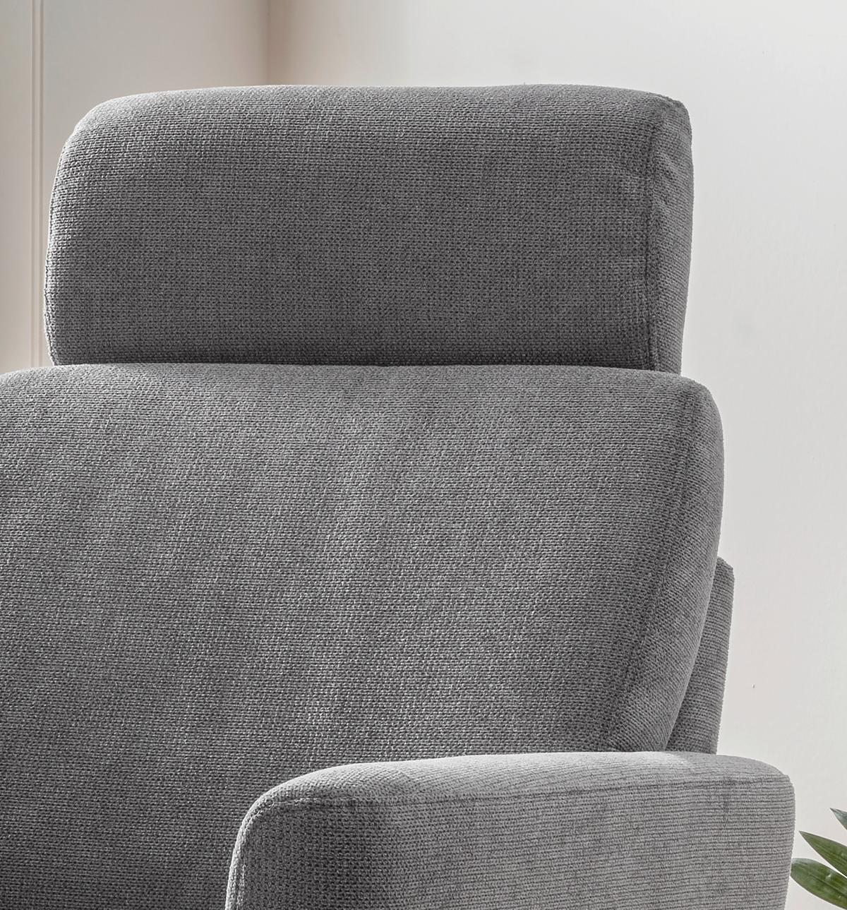 Relaxsessel Centrale T: 87-154 cm, Dunkelgrau - Dunkelgrau/Schwarz, MODERN, Textil (77/105/87-154cm) - Livetastic