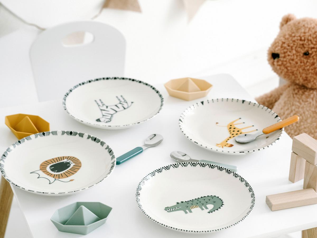 Tellerset Safari Keramik, Multicolor - Multicolor/Grauweiß, Basics, Keramik (21cm) - Creatable