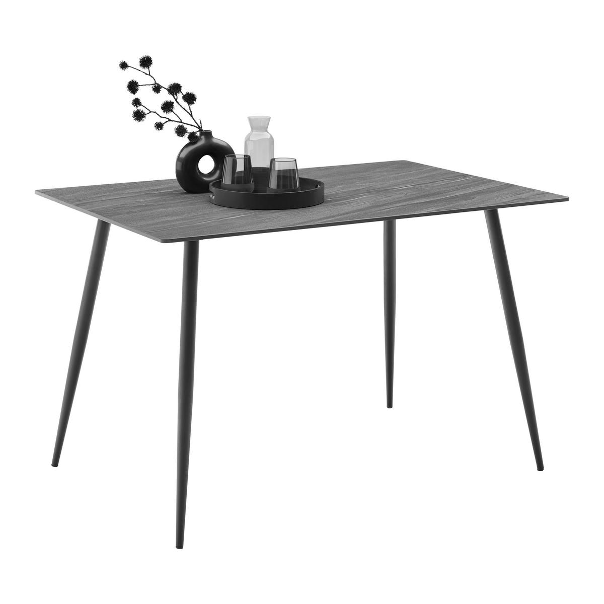 Jídelní stůl PAUL 120x80 - šedá/černá, Moderní, kov/keramika (120/76/80cm) - Mömax