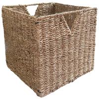 Košík do regálu MIA -EXT- - prírodná farba, Konventionell, kov/prírodné materiály (33/32/33cm) - Zandiara