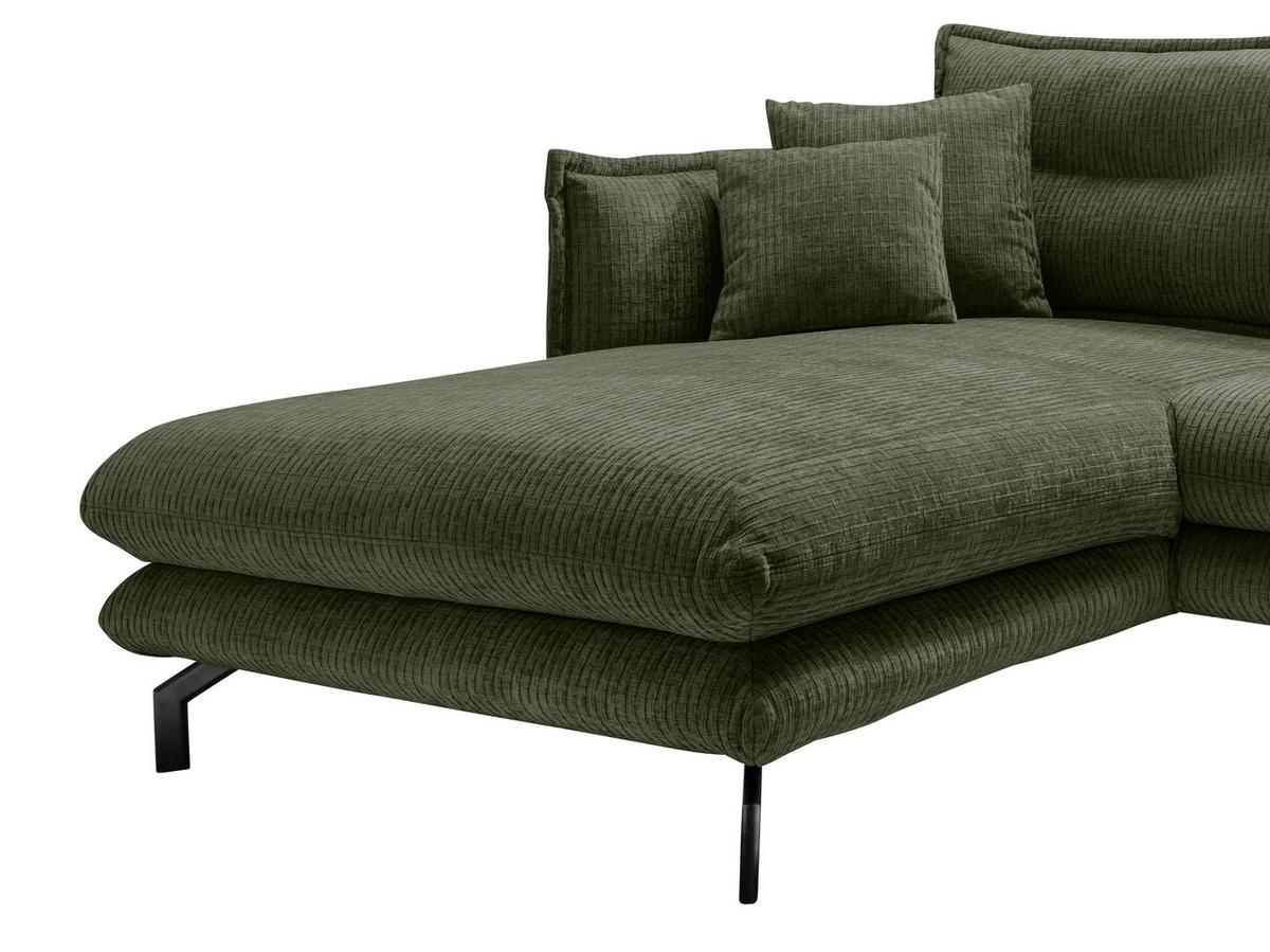 Ecksofa Lava - Schwarz/Olivgrün, Design, Textil (180/255cm) - Livetastic