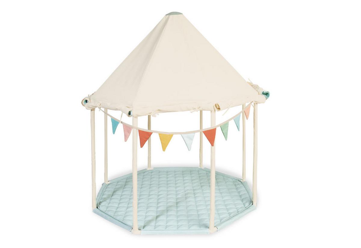 Spielzelt Zelt - Pastellblau/Weiß, Basics, Textil (124/142/124cm) - Pinolino