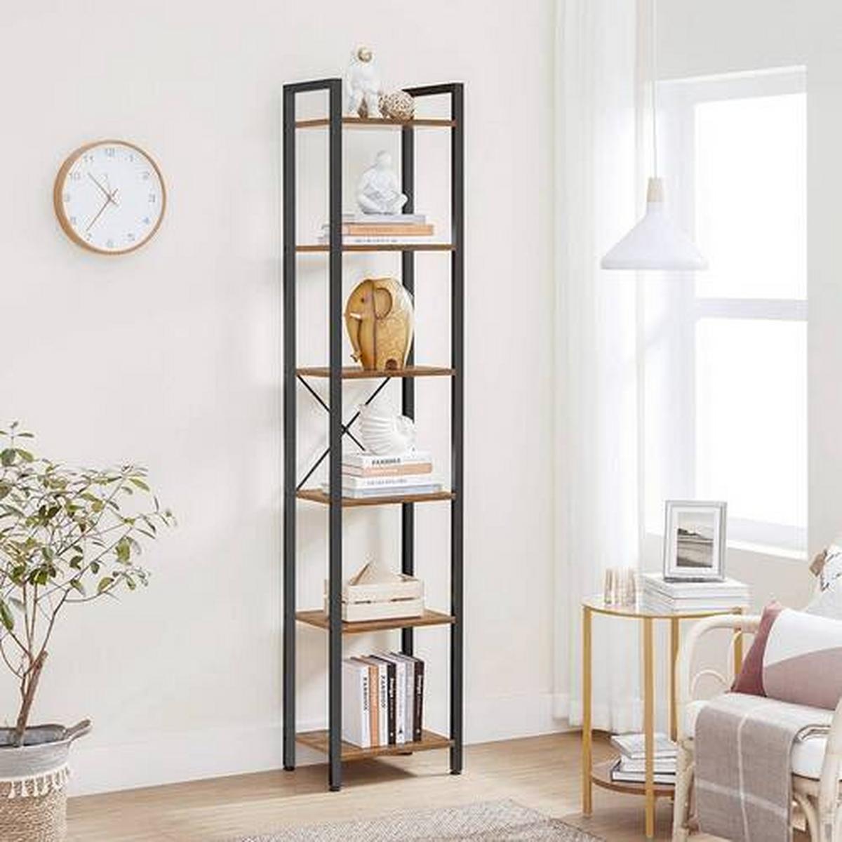 Bücherwand Iron B: 40 Cm Braun/schwarz - Schwarz/Braun, Basics, Holzwerkstoff/Metall (40/187,5/30cm) - Boxxx