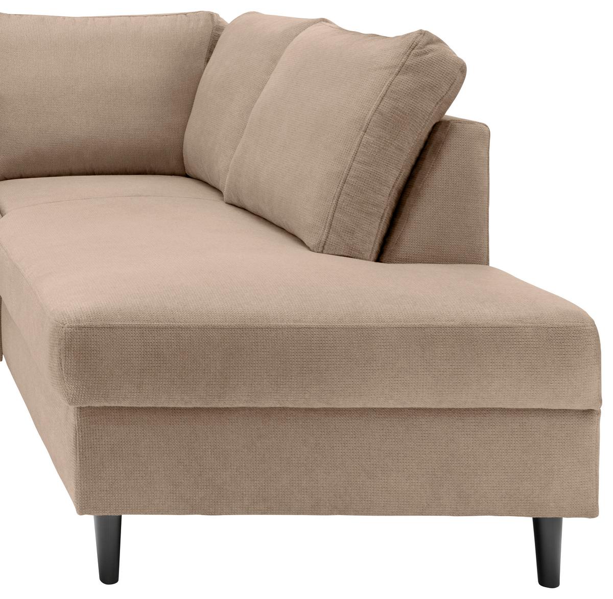 Eckschlafsofa Passione Hellbraun S: 242x200 Cm - Hellbraun/Schwarz, MODERN, Textil (242/200cm) - Livetastic