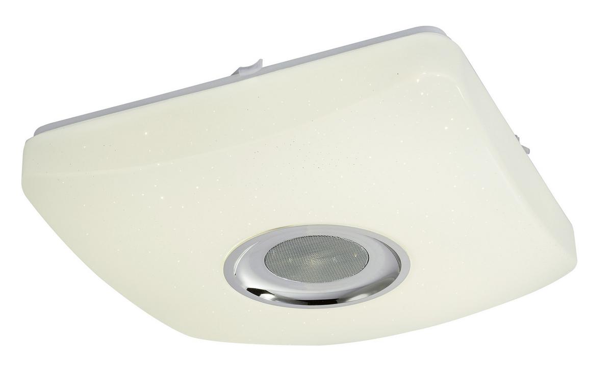 LED-Deckenleuchte Ayleen L: 36,5 cm mit Farbwechsler - Chromfarben/Weiß, Basics, Kunststoff/Metall (36,5/36,5/9cm) - Globo