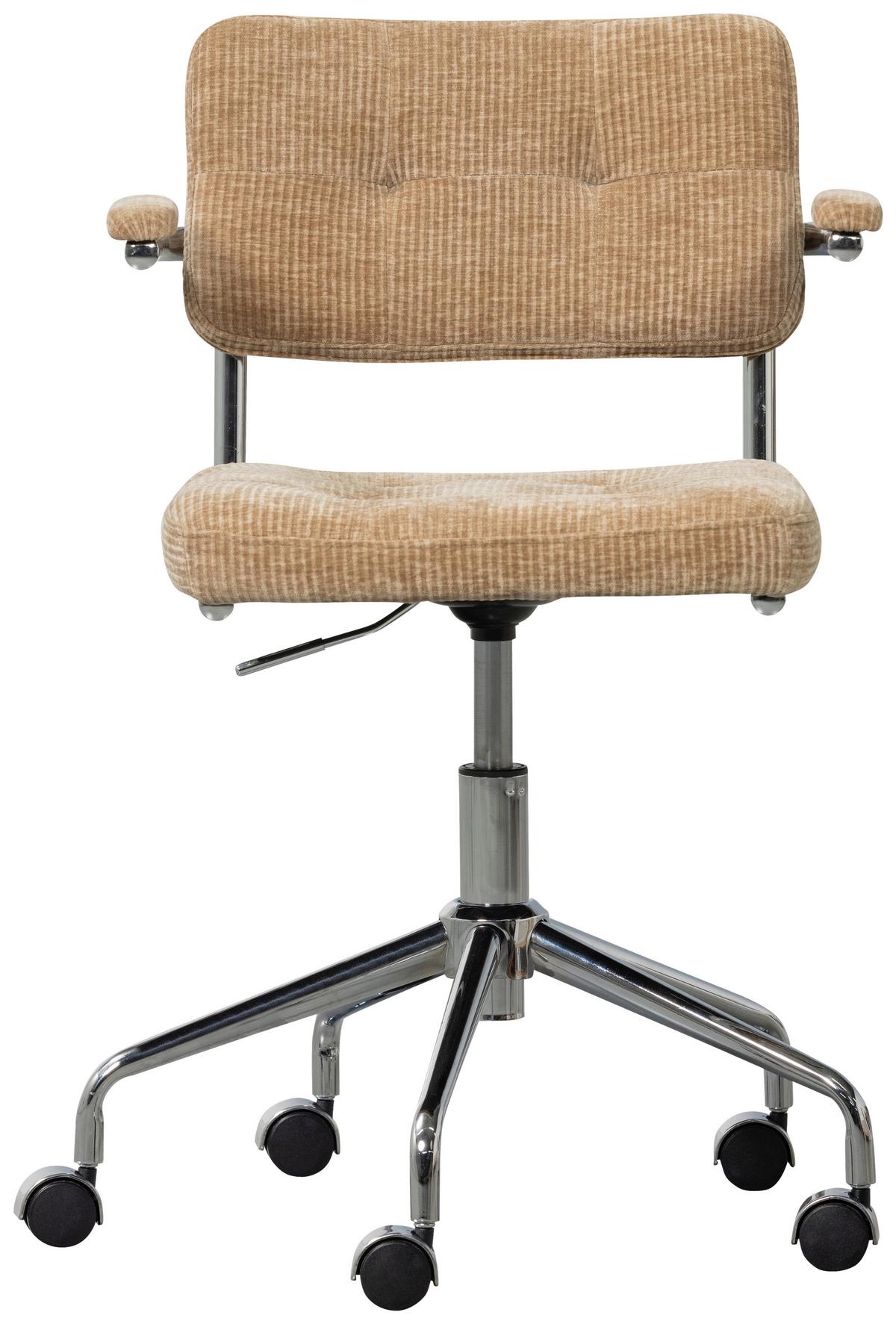 Drehstuhl Kova Sandfarben B: 54cm - Sandfarben/Chromfarben, MODERN, Kunststoff/Textil (54/87/60cm) - Livetastic