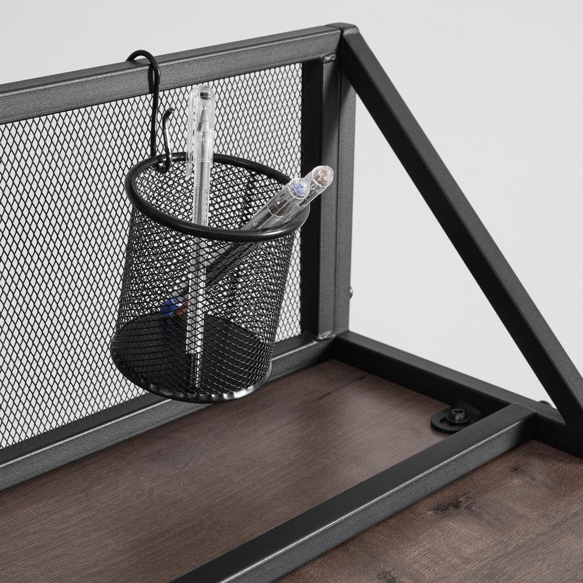 Písací stôl LENA dekor orech - čierna/farba orecha, Modern, kov (110/50/96cm) - Bessagi Home