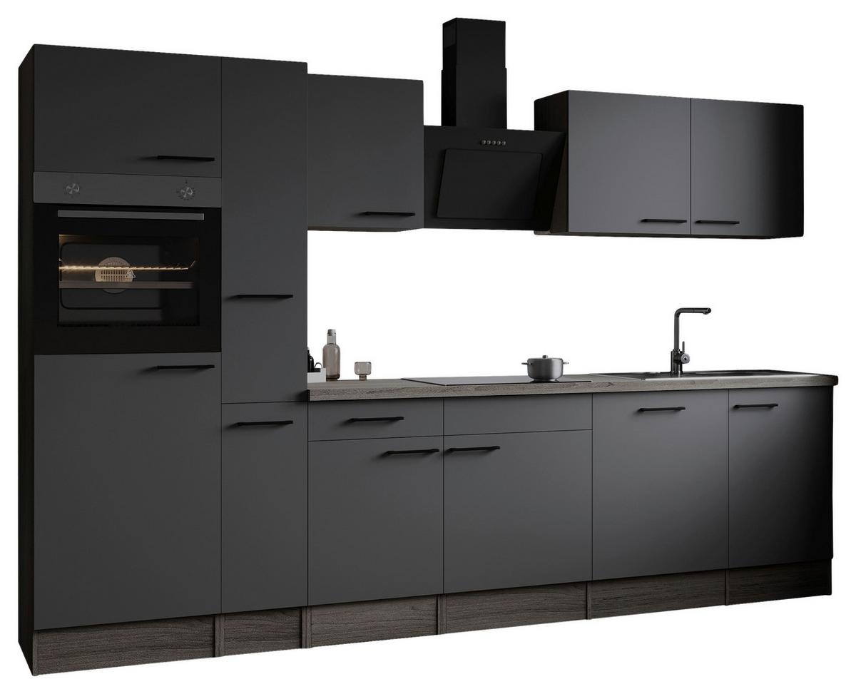 Küchenblock Oliver Grau, Eiche Dekor B: 310 Cm - Eichefarben/Eiche Artisan, Design, Holzwerkstoff (310cm) - Respekta