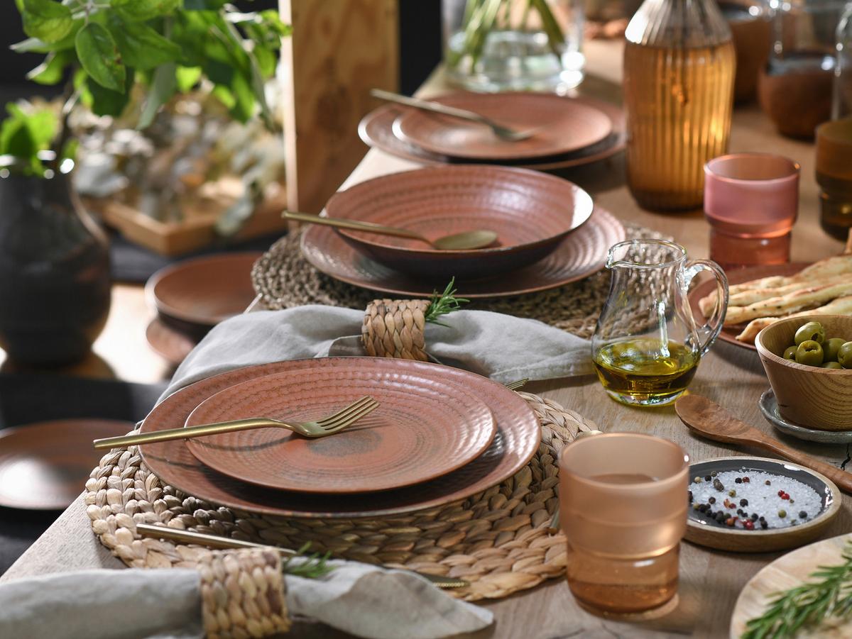 Tafelservice Neapel 16-Teilig Steingut, Braun, 4 Personen - Terracotta/Braun, Basics, Keramik - Creatable