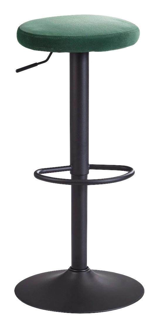 Barová židle BARHOCKER zelená - černá/zelená, Moderní, kov/textil (40/79/40cm) - MID.YOU