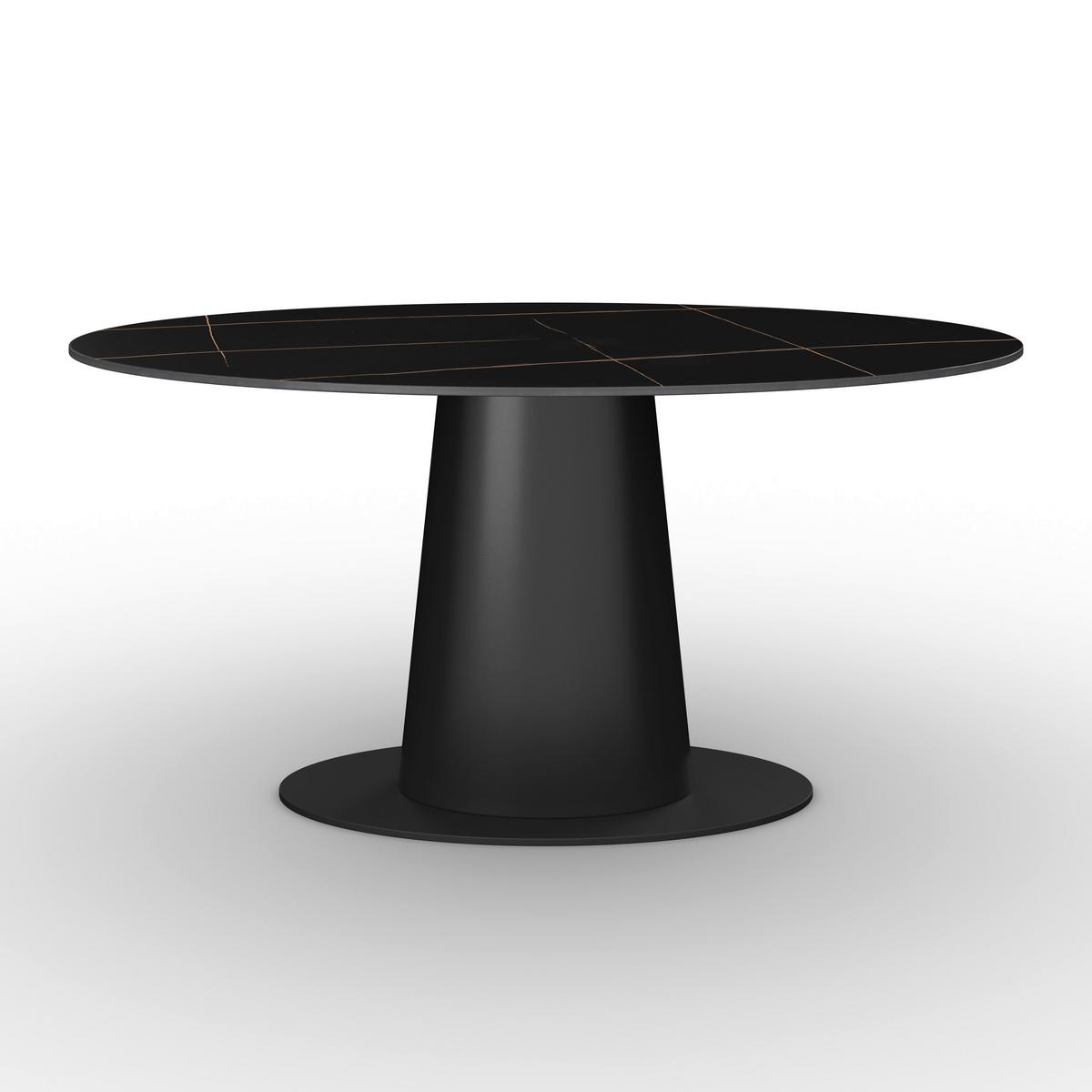 Jídelní stůl Thiago, š: 160 cm - černá, Moderní, kov/kompozitní dřevo (160/76/90cm) - Bessagi Home