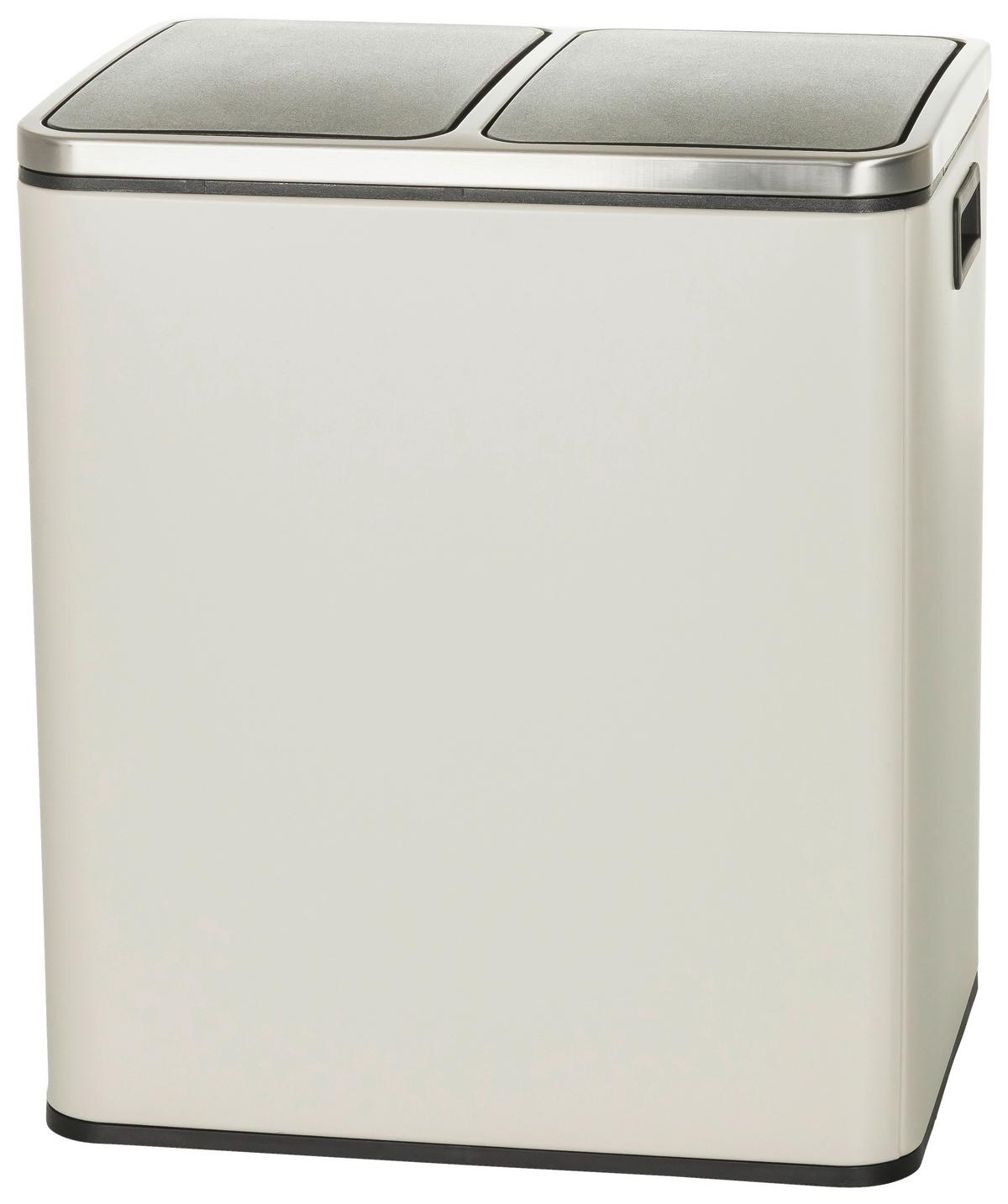 Abfallsammler Clean Ix Schwarz B: 41,5 cm - Beige/Schwarz, MODERN, Kunststoff/Metall (41,5/48/32cm) - MID.YOU