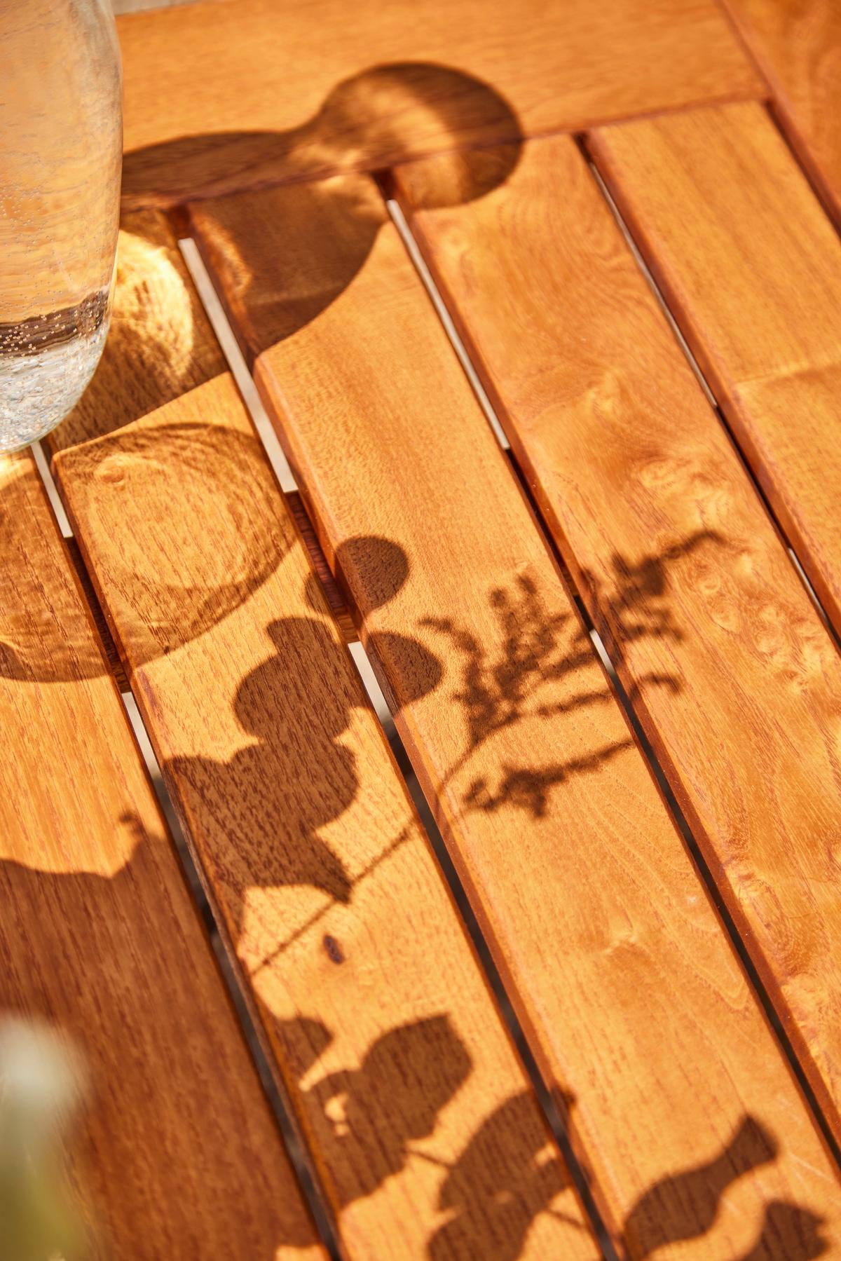 Gartentisch Klappbar Robinienholz/Metall L 80 cm - Robinienfarben/Schwarz, KONVENTIONELL, Holz/Metall (80/80/78cm) - Siena Garden