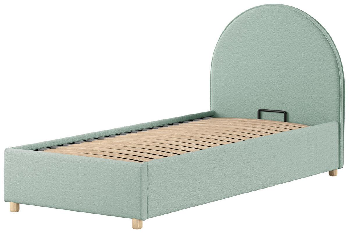 KINDER-/JUNIORBETT Moon Grün 90x200cm - Naturfarben/Grün, ROMANTIK / LANDHAUS, Holz/Textil (90/200cm) - Vipack