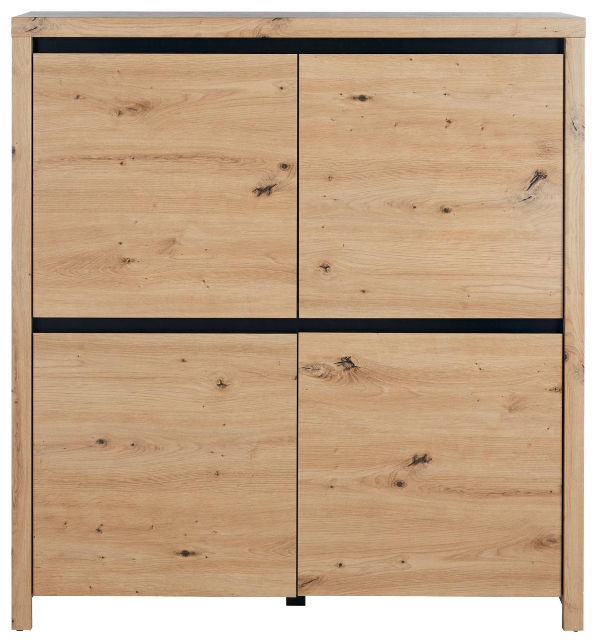 KOMODA LARIOS C -EXKLUSIV- - černá/dub artisan, Moderní, kompozitní dřevo (105/112/40cm) - Mömax