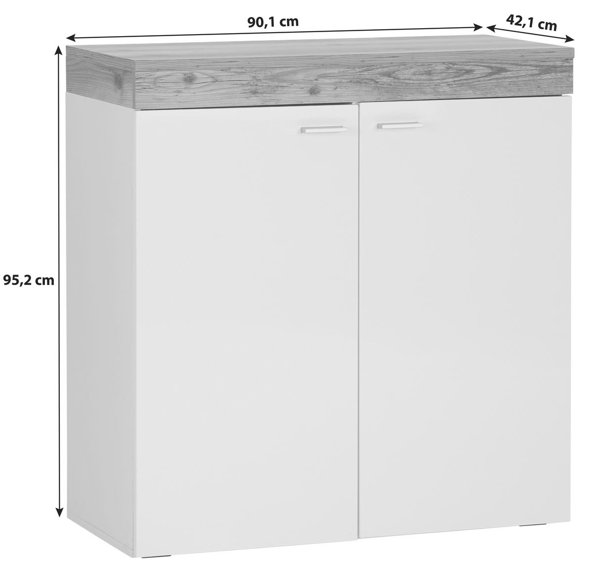 Kommode Mit Soft-close B: 90,1 Cm Henry, Weiß/alpin Lodg - MODERN, Holzwerkstoff (90,1/95,2/42,1cm)