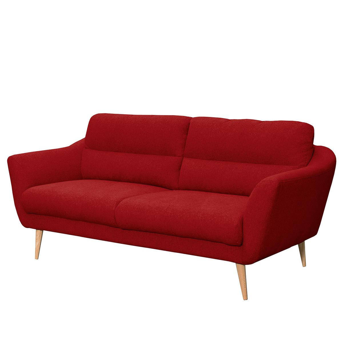 2,5-Sitzer Sofa Tromso Rot B: 187 cm - Buchefarben/Rot, Design, Textil (187/87/88cm) - Livetastic