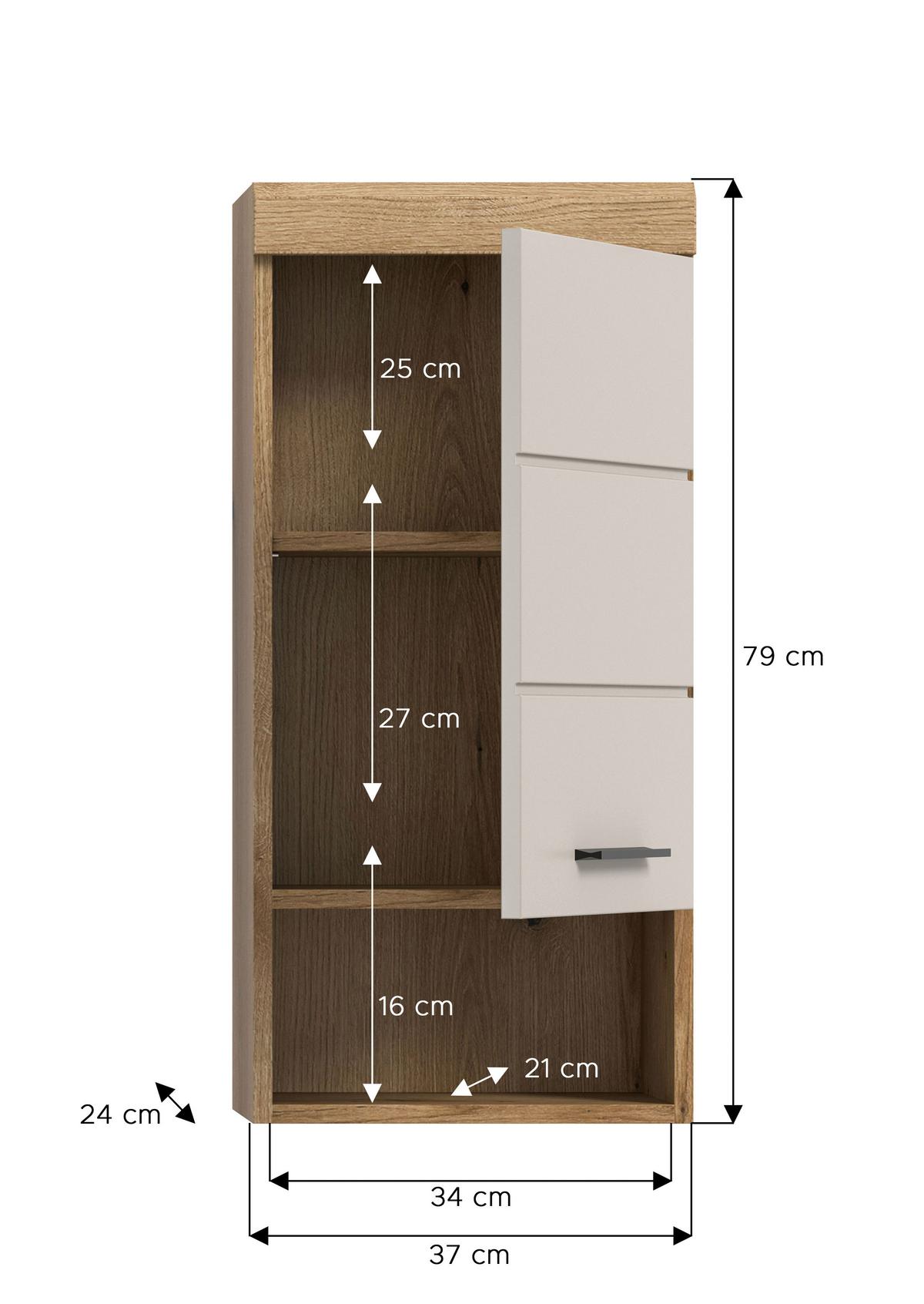Hängeschrank Scout Kaschmir/Naturfarben B: 37 cm - Kaschmir/Naturfarben, MODERN, Holzwerkstoff (37/79/24cm) - MID.YOU