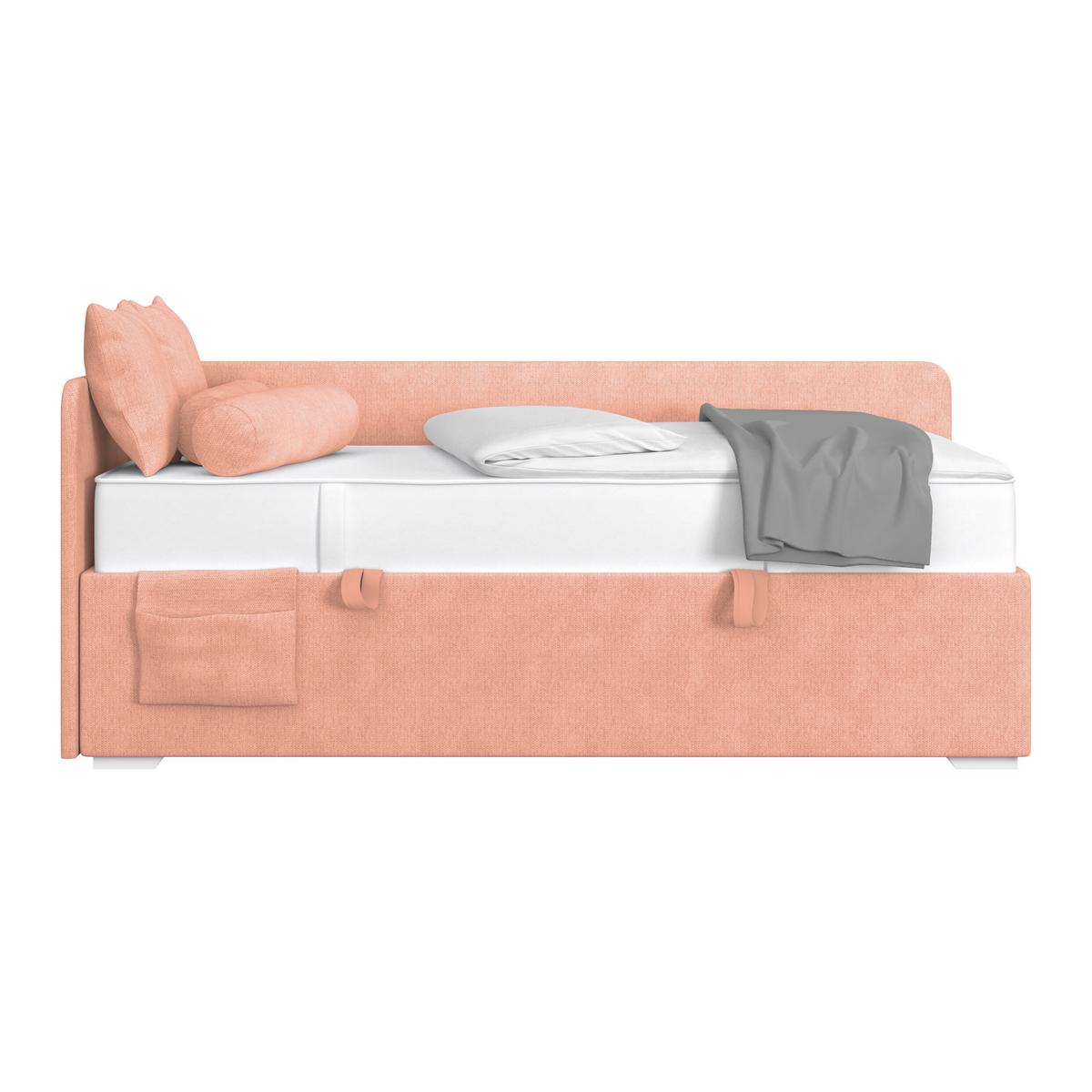 Kárpitozott Ágy Remi 90/200cm - sárgabarack/ezüstszínű, Modern, textil/fa (90/200cm)