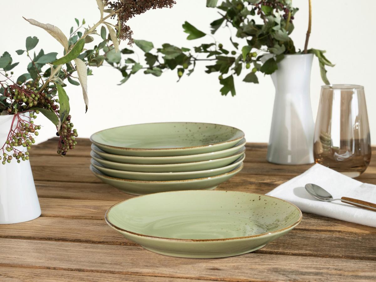 DESSERTTELLERSET 22052 NATURE COLLECTION - Grün, Trend, Keramik (21cm) - Creatable