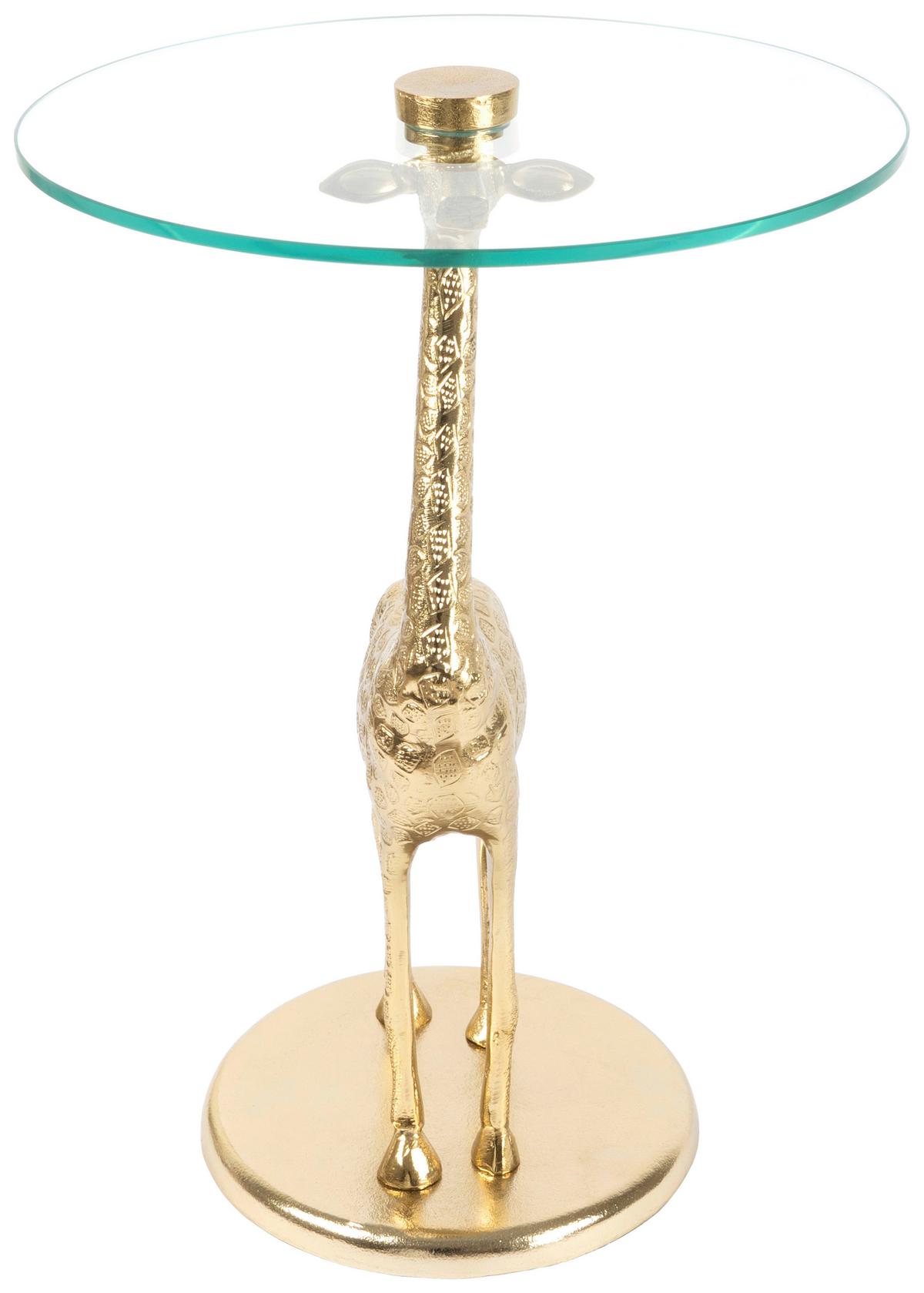 Beistelltisch Animalty 225 Goldfarben B: 58 Cm - Goldfarben, Design, Glas/Metall (40/40/58cm) - Kayoom